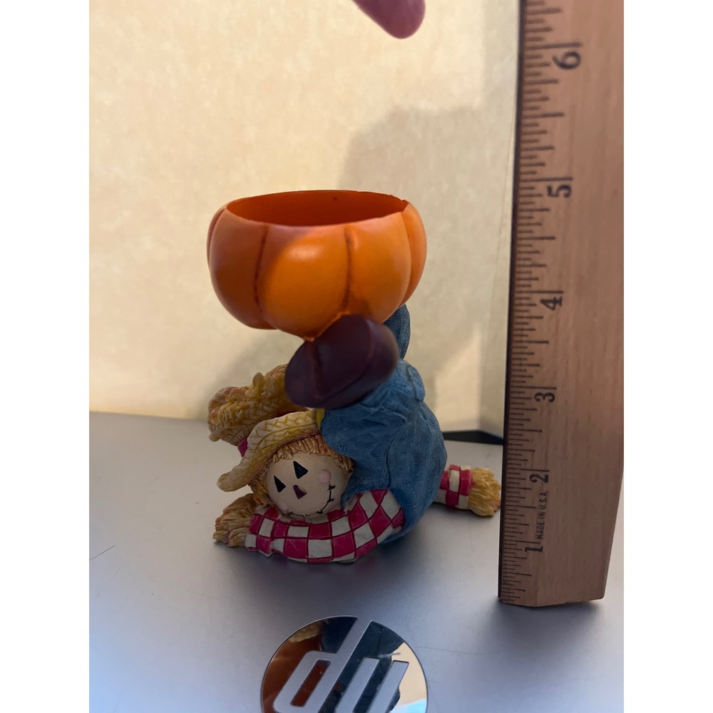 Candleberry Co Scarecrow Pumpkin Votive Candle Holder Fall Harvest Decor